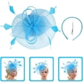 thumbnail image 2 of White Fascinator Fashion Headbands Fascinators Hat Flower Mesh Ribbons, 2 of 5