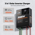 thumbnail image 5 of LiTime 3500W Pure Sine Wave Solar Inverter Charger, 48V DC to 120V AC All-in-One Solar Inverter, Built in 80A MPPT Charge Controller, for 48V Lead Acid/LiFePO4 Battery, Home Energy Storage, Off-Grid, 5 of 8