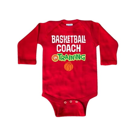 

Inktastic Basketball Coach In Training Apparel Gift Baby Boy Long Sleeve Bodysuit