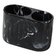 thumbnail image 1 of Soporte para cepillos de dientes, almacenamiento para baño, 2 compartimentos, resina, organizador de brochas de maquillaje, accesorios para maquinilla Negro, 1 of 10