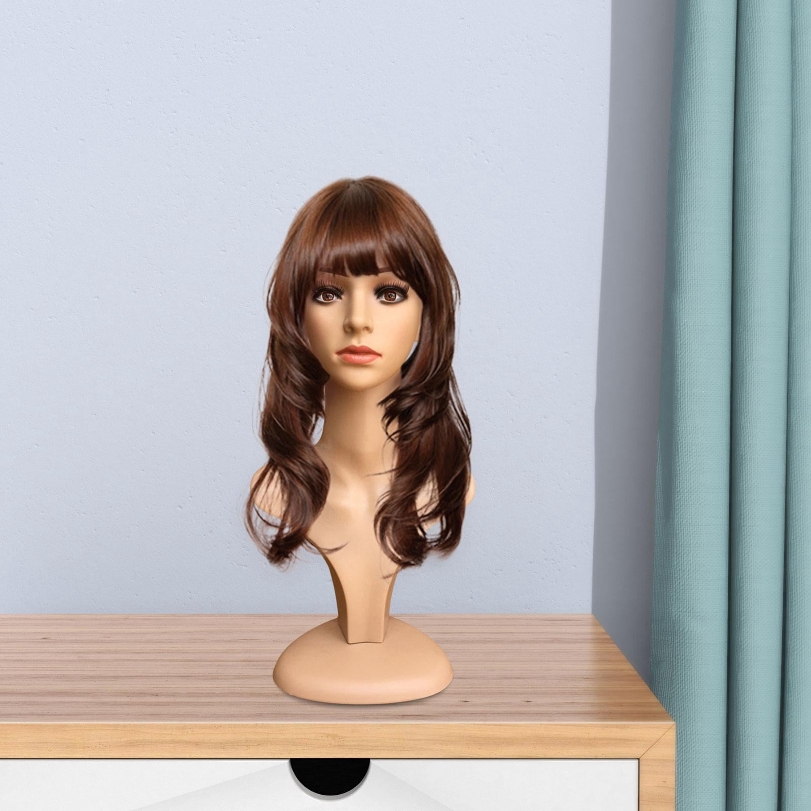 Female Head Mannequin Display Model with Shoulder Lightweight Multipurpose Professional Holder Hats Display Model for Hairpieces