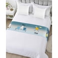thumbnail image 5 of Xipuska Blue Ombre Laundry Bed Runners for Queen Size Bed, Decorative Bed Throws for Foot of Bed, Wash Dry Fold Repeat Bed Runner Sofa Throw Bedding Scarf Protector Slipcover for Bedroom/Hotel, 5 of 6