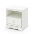 thumbnail image 1 of South Shore Savannah 1-Drawer Nightstand - End Table with Storage for Child, in Pure White, 1 of 8