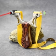 Runzkzy Alloy Fast Compression Flat Leather Slingshot Outdoor Laser Shooting No Strap Slingshot