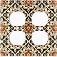 thumbnail image 3 of Metal Light Switch Plate Cover Red Yellow Mandala Flower Tile Pattern MDL030, 3 of 13