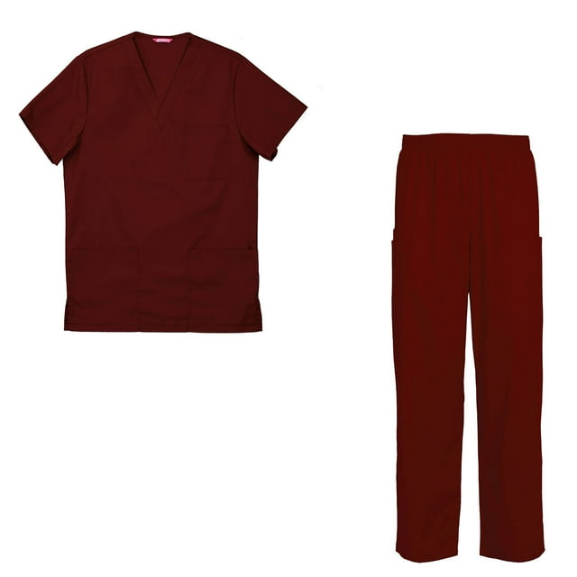 Men's Scrubs Set Scrub Top and Pants Scrubs Set