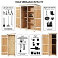 thumbnail image 4 of EUROCO 5.5' Wood Outdoor Storage Shed, Garden Tool Cabinet with Waterproof Asphalt Roof, 4 Lockable Doors, Multiple-tier Shelves for Patio Furniture, Natural, 4 of 9