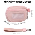 thumbnail image 5 of URSOFINE Small Nylon Wristlet Wallet for Women – Zip-Around Mini Coin Purse with Clear ID Window & Detachable Strap, Lightweight Card Holder for Travel, Gym & Everyday Use （Pink）, 5 of 6