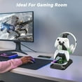 thumbnail image 3 of KDD Gaming Headphone Stand, Controller Holder with Wireless Charger USB and Type C, RGB Headset Stand Rotatable, 3 of 8