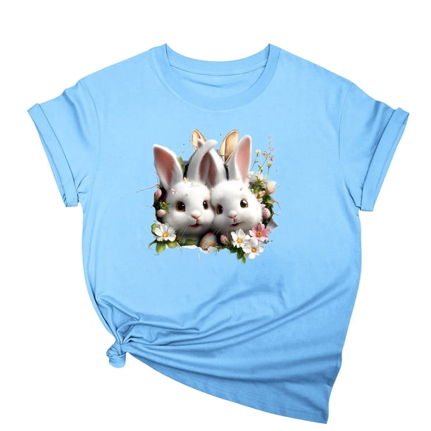 Tops de Cuello Alto para las Mujeres Amante Impreso Camiseta Cuello Redondo Manga Corta, Poliéster Spandex