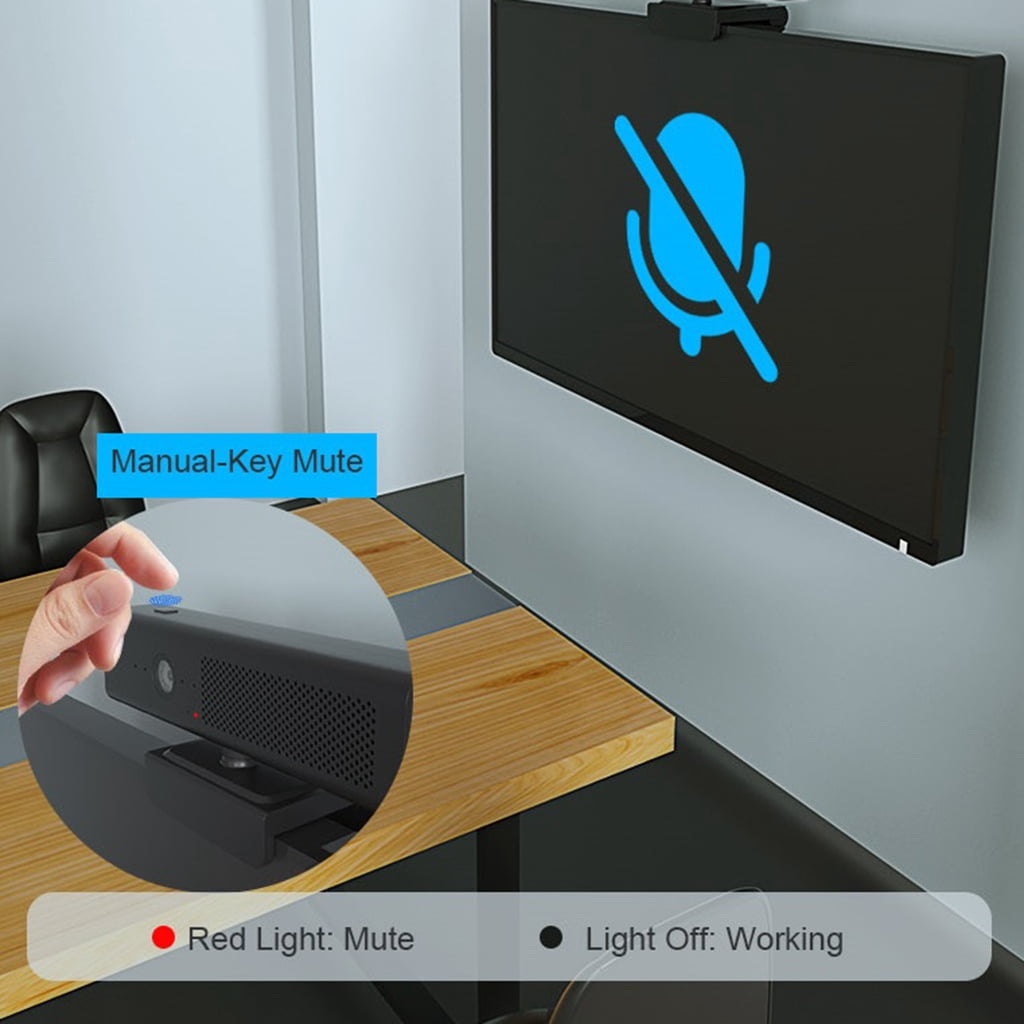 Yammee 1080P Webcam 3-in-1 Mic Speaker Camera Plug&for play for Computer Laptop Desktop