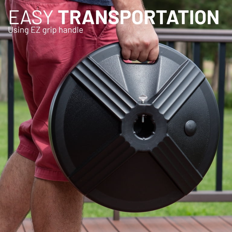 50 lb weight patio umbrella base Roixeeds 50LBS Round Water Filled with Steel Umbrella Holder, Heavy Duty Fillable Umbrella Base Stand for Outdoor, Patio, Lawn, Garden (Black) : Patio, Lawn & Garden ensuring your umbrella remains securely anchored Domi Outdoor Living Market Umbrella