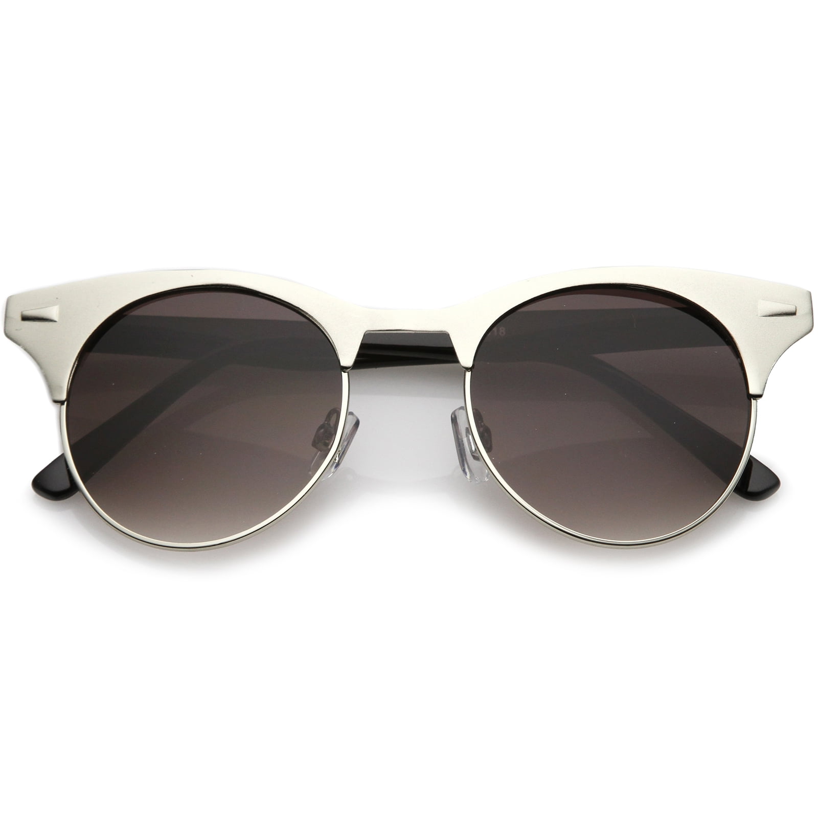 sunglass.la sunglassLA Women's Matte Finish Horn Rimmed Round Flat