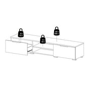 Tvilum Match 2 Drawer TV Stand with 2 Shelves, White High Gloss