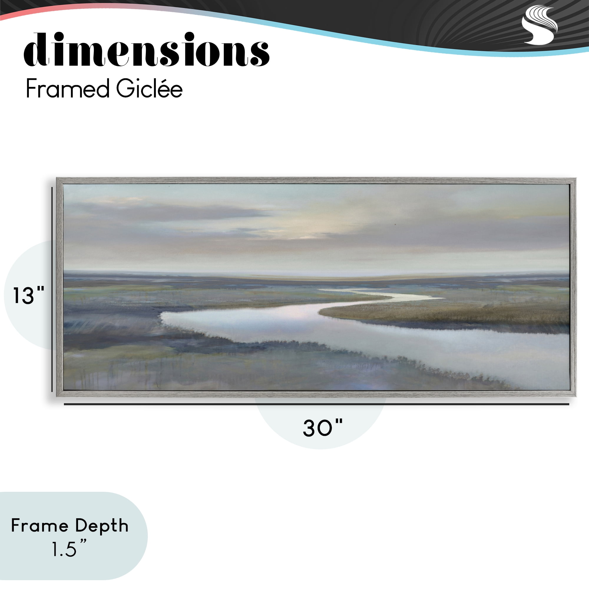 Stupell Industries Foggy Riverbend Atmosphere Gray Framed Giclee Art, design by Christy McKee
