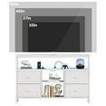 thumbnail image 4 of EDX TV Stand with Power Outlets and LED Light, for 43-inch TV, Double-layer 4 Fabric Drawers , Media Console with Storage for Living Room or Bedroom, White, 4 of 10