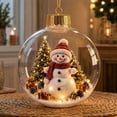 thumbnail image 4 of PYURTEP Christmas Ball Ornaments, Clear Light‑Up Hanging Ornament with 3D Inside Scene Snowman, Decorative Ball for Xmas Tree Christmas Decor Gift, 4 of 8