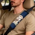 thumbnail image 4 of Xoenoiee Alpaca Daisy Flower Star Print 5 Pieces PU Leather Car Seat Covers Set with Seat Belt Pads & Center Console Cover, Universal Fit Waterproof Auto Interior Accessories for SUV Truck Sedan Van, 4 of 7