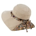 thumbnail image 2 of CHENjy Women's Sun Hat, Wide Brim Foldable Beach Hat, Lightweight Packable Summer Travel Visor, UV Protection Fishing Cap, Beige, 2 of 7