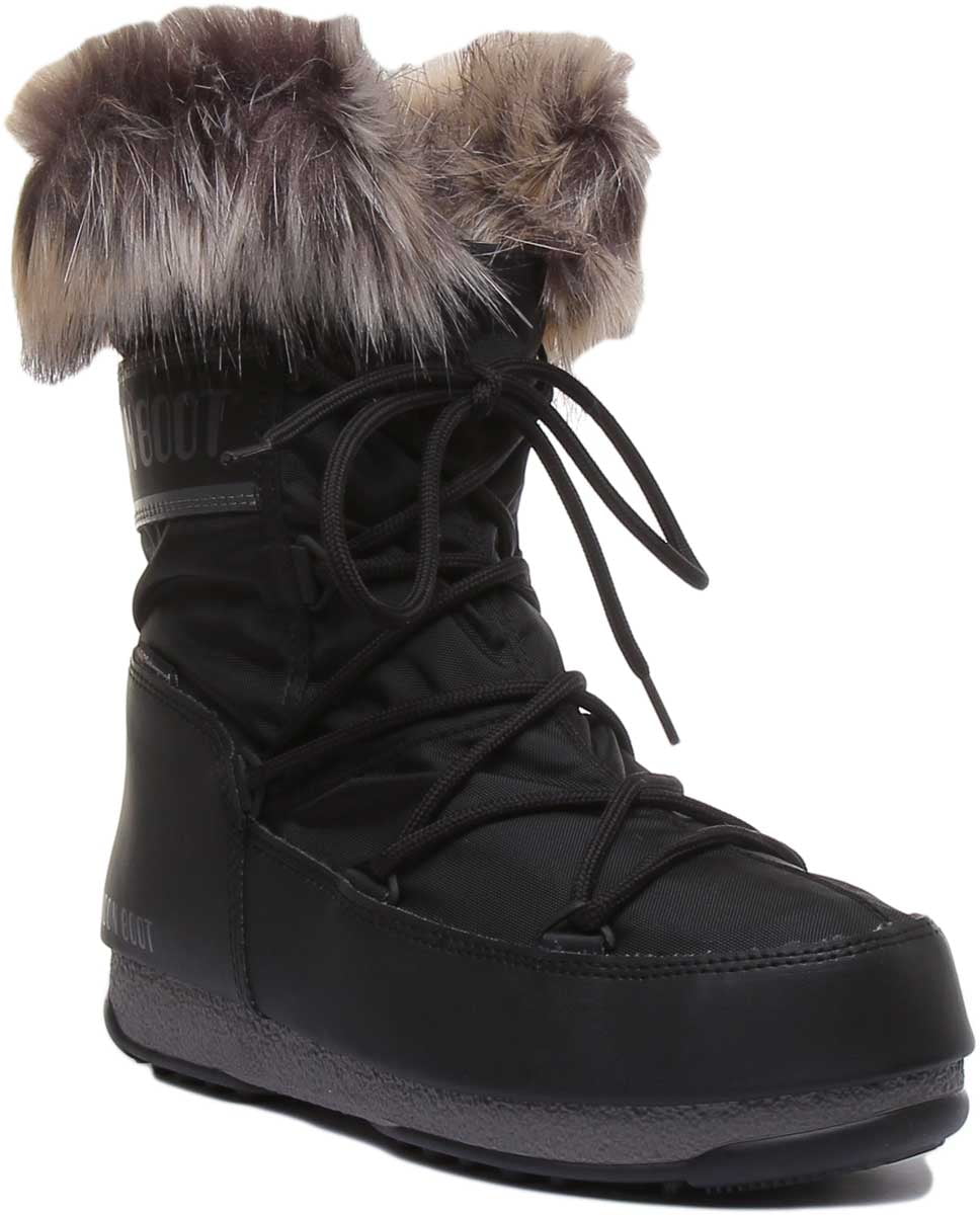 Moon Boot MOON BOOT MONACO WP 2 Black - Fast delivery  Spartoo Europe ! -  Shoes Snow boots Women 220,00 €
