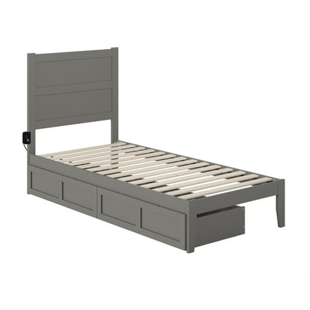 UPC: 0782219235168 | NoHo Twin Extra Long Bed with 2 Drawers in Grey