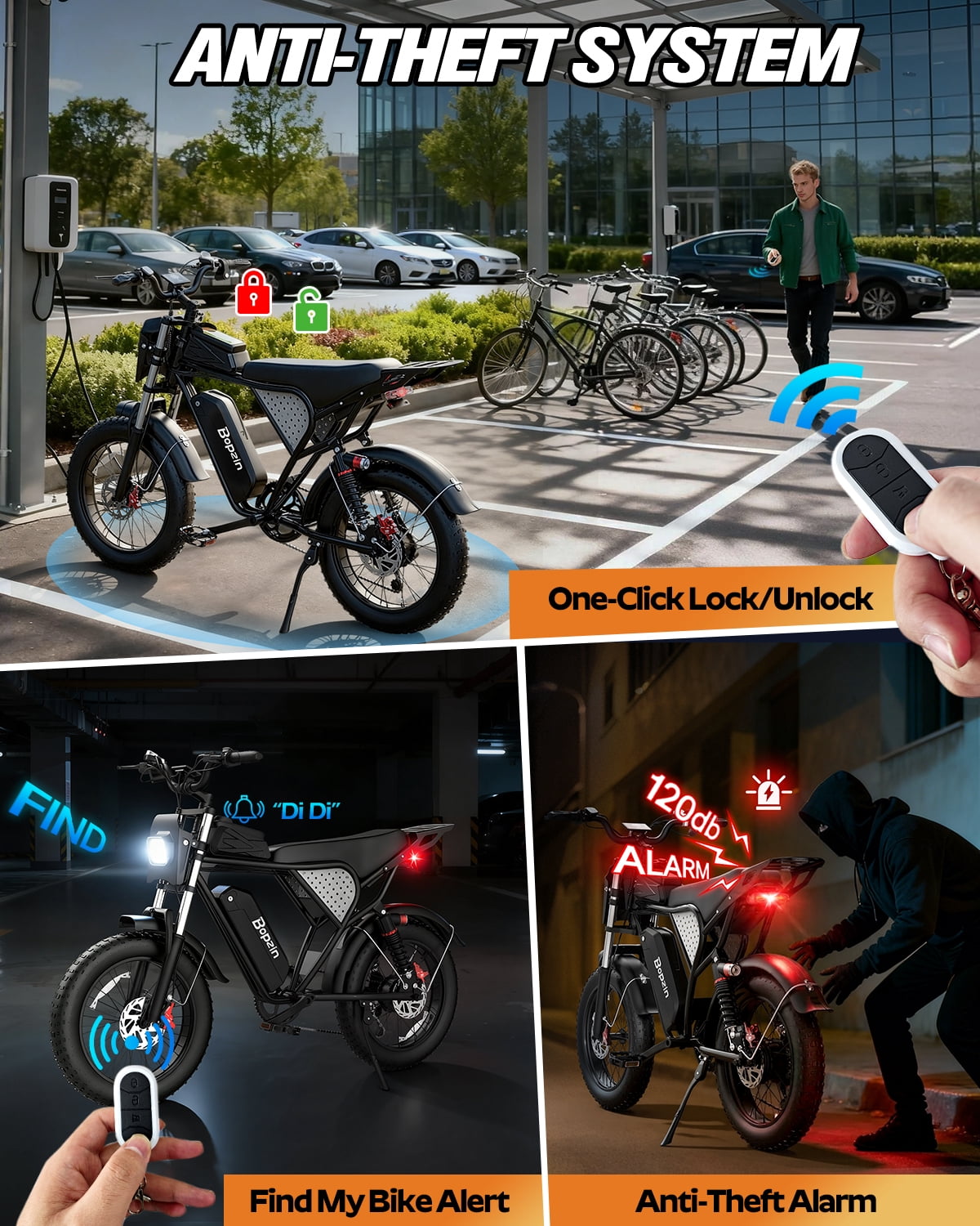 YVY Peak 1500W Electric Bike for Adult, 48V 25AH,Max 90 Miles,Electric Bicycle w/Anti-Theft Alarm,UL 2849, 20" Fat Tires Mountain Bike with APP
