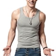 thumbnail image 2 of LODIENY Big and Tall (M-4XL) Tank Tops for Men Sleeveless Crew Neck Gym Workout Stretch Tees Ultra Light Muscle Slim Fit Fitness T Shirts Gray M, 2 of 5
