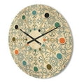 thumbnail image 3 of Designart 'Retro Pattern Over Floral V' Mid-Century Modern Wood Wall Clock, 3 of 5