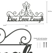 Metal Cutout-Live Laugh Love Decorative Wall Sign-3D Word Art Home Accent Decor-Modern Rustic or Vintage Farmhouse Style by Lavish Home