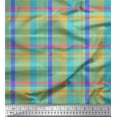 thumbnail image 1 of Soimoi Crepe Silk Fabric Gingham Check Print Fabric by The Yard 42 Inch Wide, 1 of 3