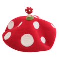 thumbnail image 3 of Gorro de con forma de seta para mujer y niña, sombrero de pintor, accesorios de disfraz clásicos, gorra plana cómoda y ligera para taxista Niños, 3 of 8