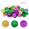 thumbnail image 1 of AMERTEER 100PC Mardi Gras Plastic Coins Assorted Metallic Gold Green Purple Mardi Gras Coins Bulk for Mardi Gras Parade  Party Favors, 1 of 6