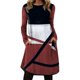 thumbnail image 2 of Women Autumn Round Neck Long Sleeves Color Print Pocket Big Hem Casual Dress, 2 of 8