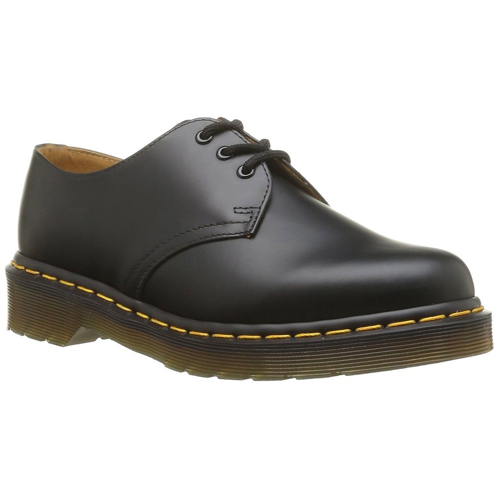 dr martens 1461 3 eye quad platform shoes in black