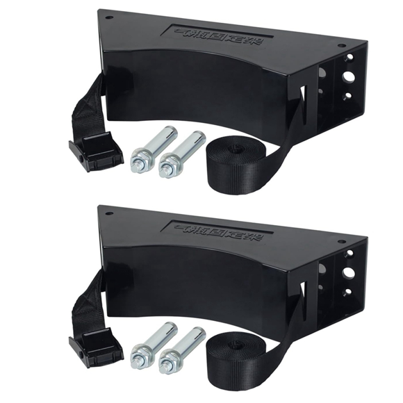 Support de Réservoir de Propane 2 Pcs Support de Réservoir de Propane Support de Cylindre de Gaz avec Vis et Chaîne de Sécurité Supporté 4-12 Pouces (Noir)