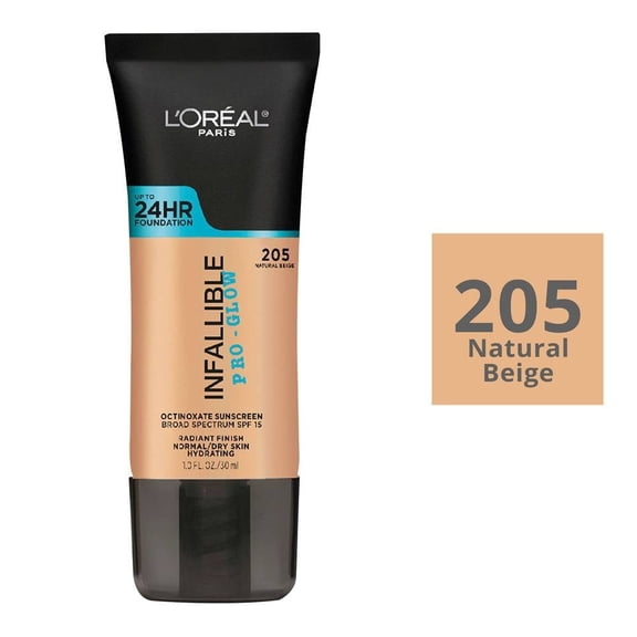 Base de maquillaje L'Oréal Infallible pro-glow 205 natural beige 30 ml