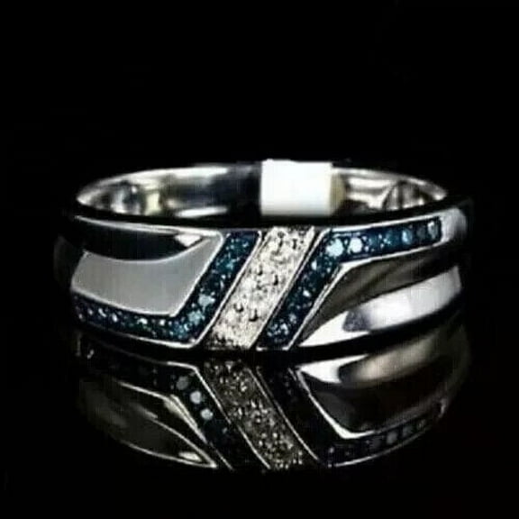 2Ct Round Cut Lab Created Diamond Men's Engagement Band Ring 14K White Gold Plated Silver