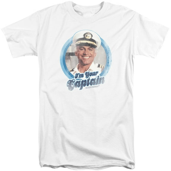 Love Boat Im Your Captain Adult Tall T-Shirt White
