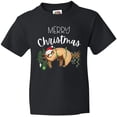 thumbnail image 3 of Inktastic Merry Christmas Cute Sloth with Santa Hat and Lights Youth T-Shirt, 3 of 5
