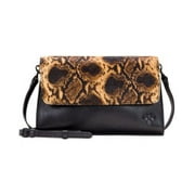 Patricia Nash Lanza Crossbody Python Haircalf Black Leather