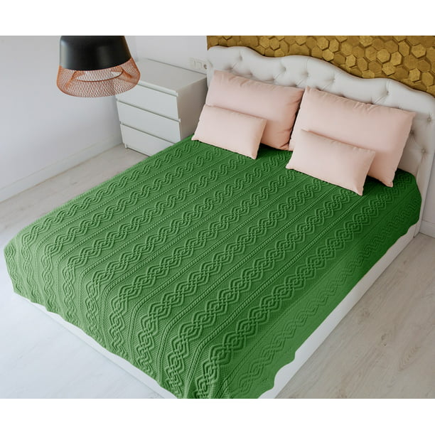 Saol King Size Bed Irish Aran Throw 100, Oversized Throw Blanket For King Size Bed