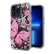 Xpression Phone Case For Samsung Galaxy A26 Hybrid Clear Frame with Trendy Pattern Design, Shockproof Hard Back & TPU Rubber Cover, Pink Butterfly