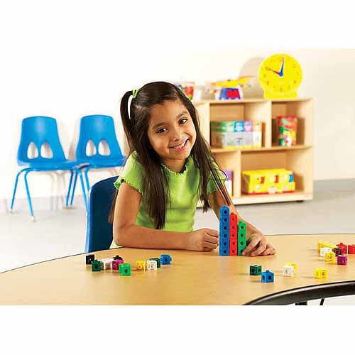 Educational Counting Toy Set of 100 Snap Cubes Build Learning Resource School 