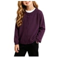 thumbnail image 3 of yillto Girls Cardigan Button down School Uniforms Long Sleeve Ribbed Knit Cardigans Sweaters Clothes, 3 of 7