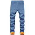 thumbnail image 2 of QHFBli Mens Lined Jeans Straight Leg Stretch Winter Warm Denim Pants, 2 of 8
