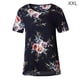 thumbnail image 1 of Camiseta de mujer con estampado floral, manga corta, cuello redondo, blusa informal, azul, XXL Eigraketly AP001919-35, 1 of 6
