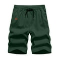 thumbnail image 4 of kamemir Shorts Mens Casual Twill Cargo Shorts Cotton Drawstring Classic Cargo Stretch Short(Dark Green,3XL), 4 of 6