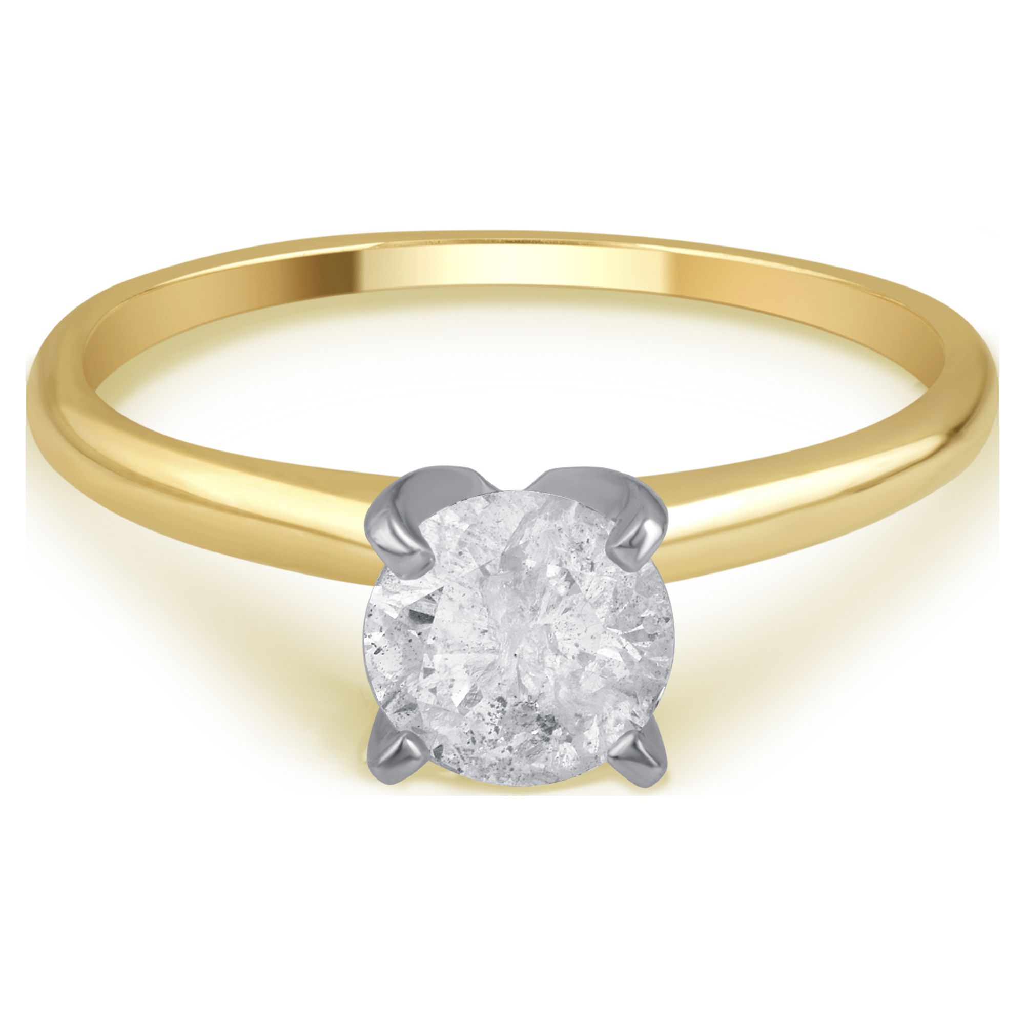 Arista 0.50 Carat T.W. Round White Diamond Solitaire Ring in 14K Yellow Gold (H-I, I1-I2)