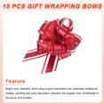 thumbnail image 4 of 15pcs 4 Inch Large Big Pull Bow Gift Wrapping Ribbon for Car Presents, Burgundy, 4 of 6