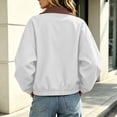 thumbnail image 5 of Bzdzmqm Womens Zip Up Utility Jacket Contrast Collar Drop Shoulder Chest Pockets Elastic Cuffs Drawstring Hem Loose Casual Fall Winter Outerwear, White M, 5 of 6